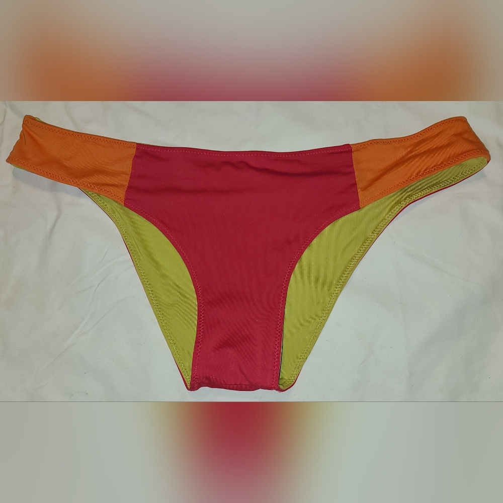 Maui And Sons' Colorful Reversible Women's Swim Bottom Sz S